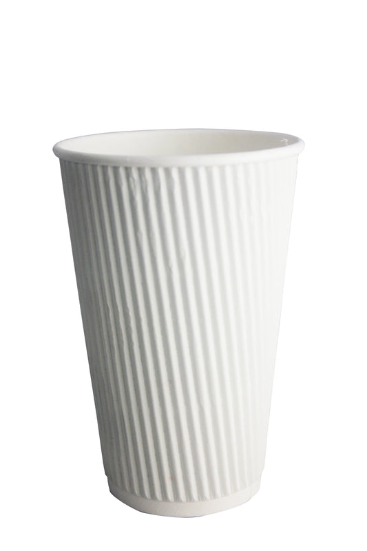 16oz White Ripple Cups